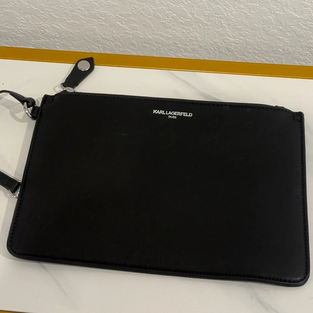 Karl Lagerfeld Black Wristlet‎ Pouch